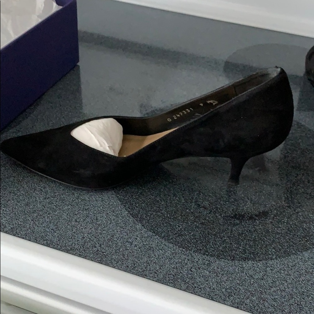Stuart Weizmann Black Suede Pumps Size 9 - image 8